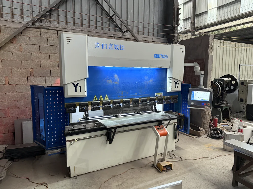 CNC press brake used for custom fire cabinet sheet metal forming
