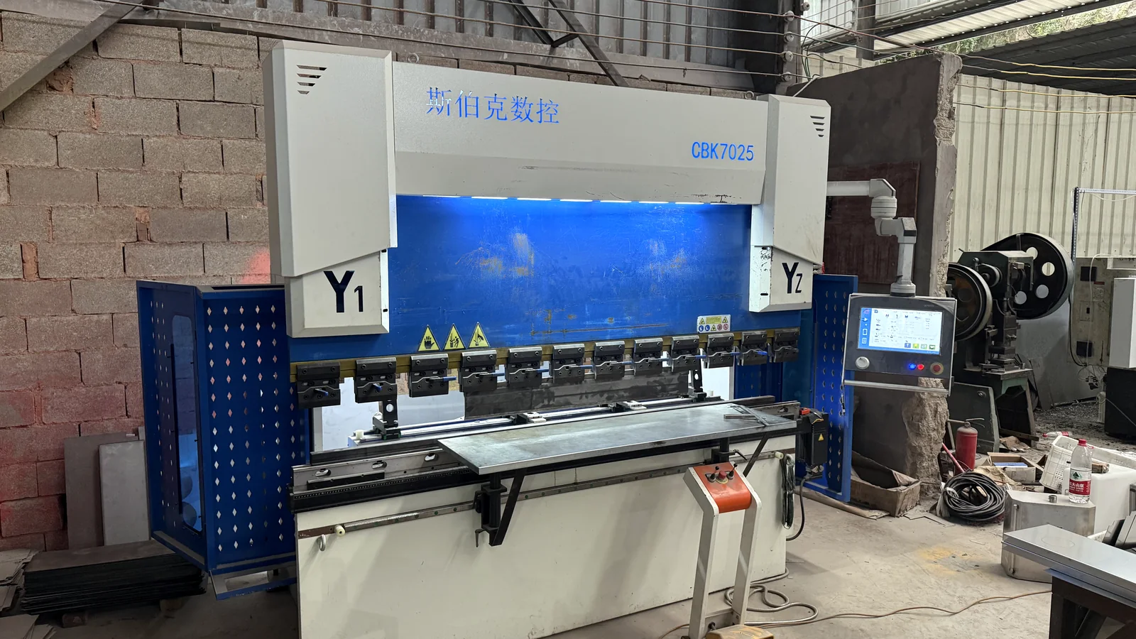CNC press brake used for custom fire cabinet sheet metal forming