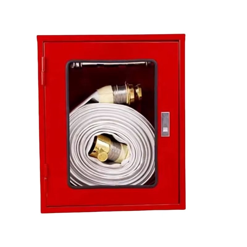 Coiled fire hose cabinet