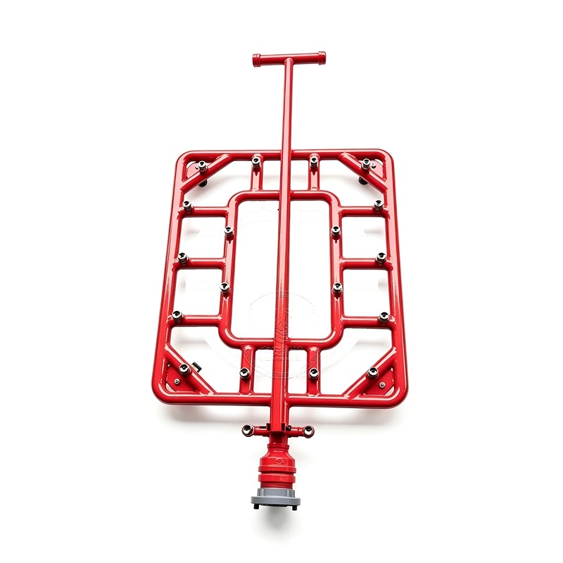 Round tube carbon steel EV chassis fire suppression device, 1200 x 800 mm, 24 nozzles