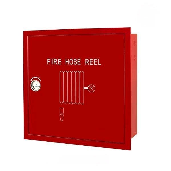 Flush fire hose reel cabinet front view