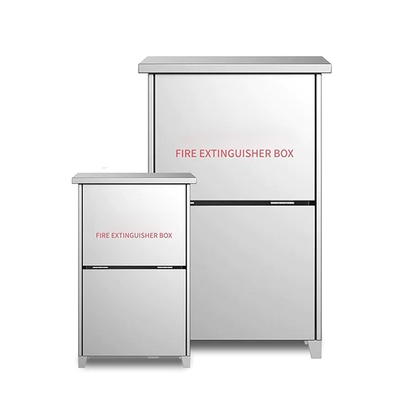 Stainless steel fire extinguisher box set