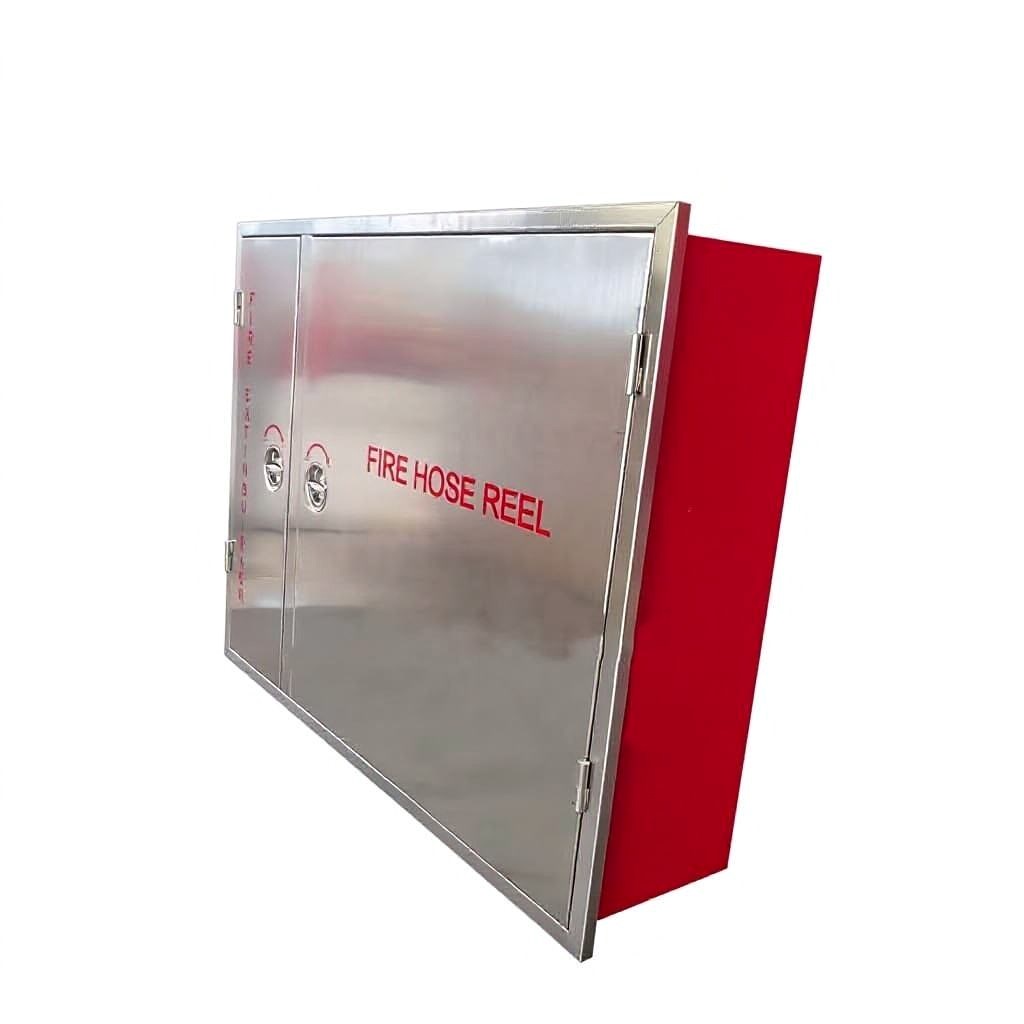 Side open stainless steel fire hose reel cabinet